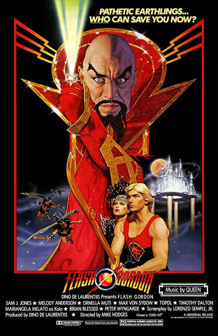 An original movie poster by Richard Amsel for the film Flash Gordon