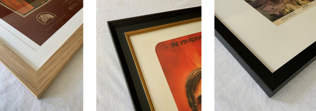 A selection of framed movie posters