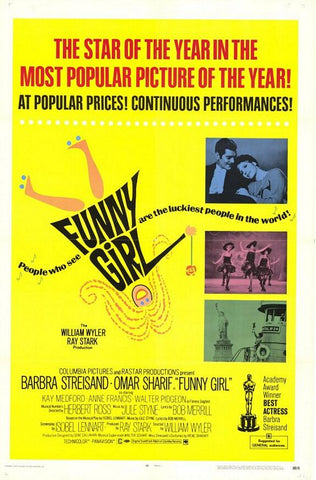 An original movie poster for the film Funny Girl