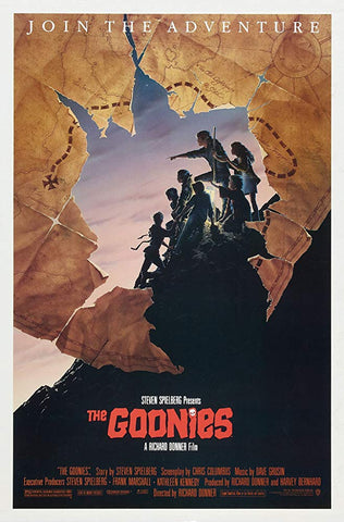 An original movie poster for the film The Goonies by John Alvin