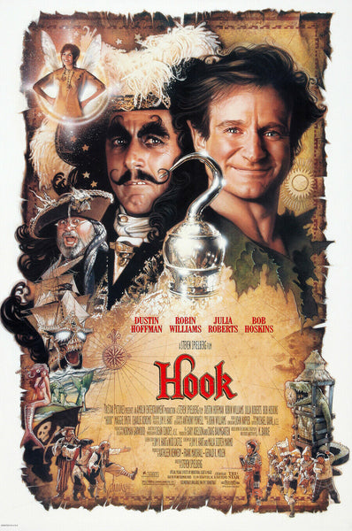 An original movie poster for the film Hook by Drew Struzan