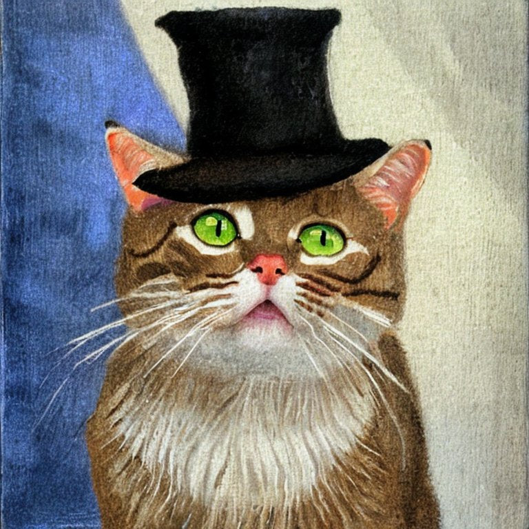 A cat in a hat generated by the A.I. engine Stable Diffusion 2.1