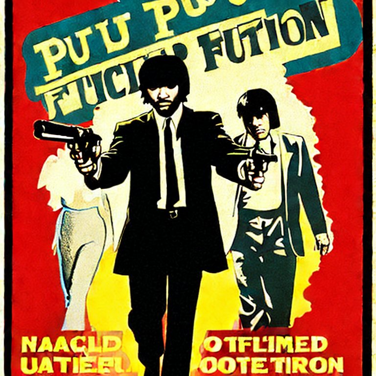 An A.I. generated image for a new movie poster for the film Pulp Fiction