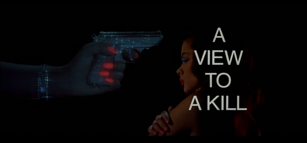 A still from the opening credits of the James Bond film A View To A Kill