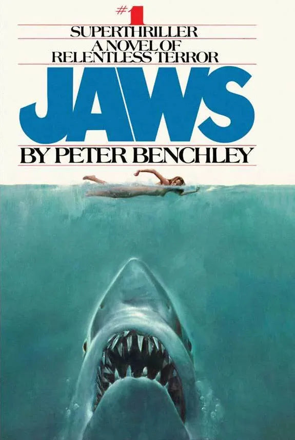 The Paper Back Cover for the Peter Benchley novel Jaws