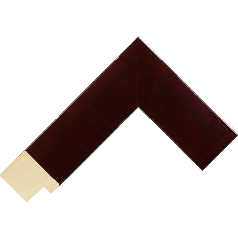 A flat profile 37mm ayous wood frame stained in Mahogany