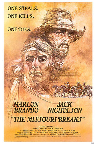 An original movie poster for the film The Missouri Breaks