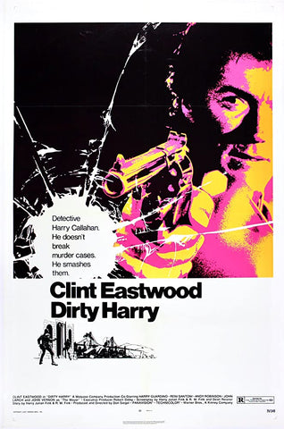 The movie poster for the film Dirty Harry designed by Bill Gold