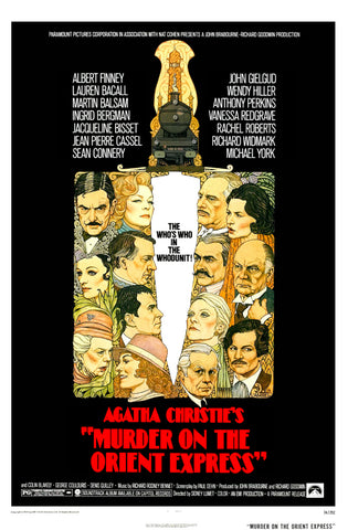 An original movie poster by Richard Amsel for the film Murder on the Orient Express