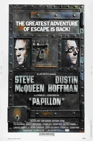 An original movie poster by Richard Amsel for the film Papillon