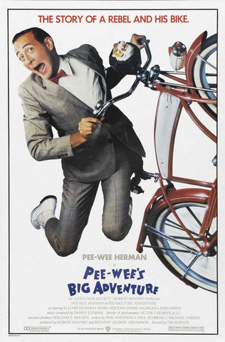 An original movie poster for the film Pee Wee's Big Adventure by John Alvin