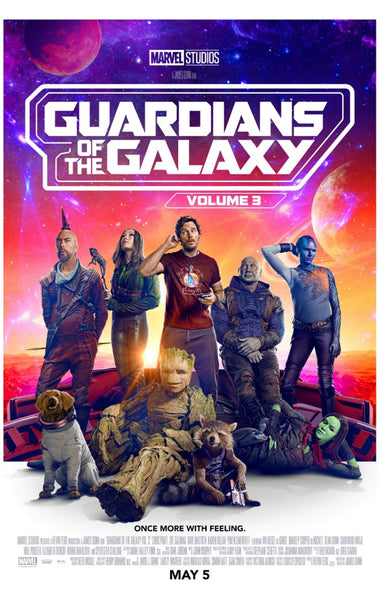 An original movie poster for the film Guardians of the Galaxy volume 3