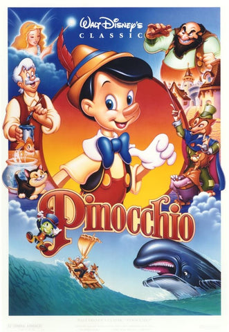 An original movie poster for Pinocchio by John Alvin