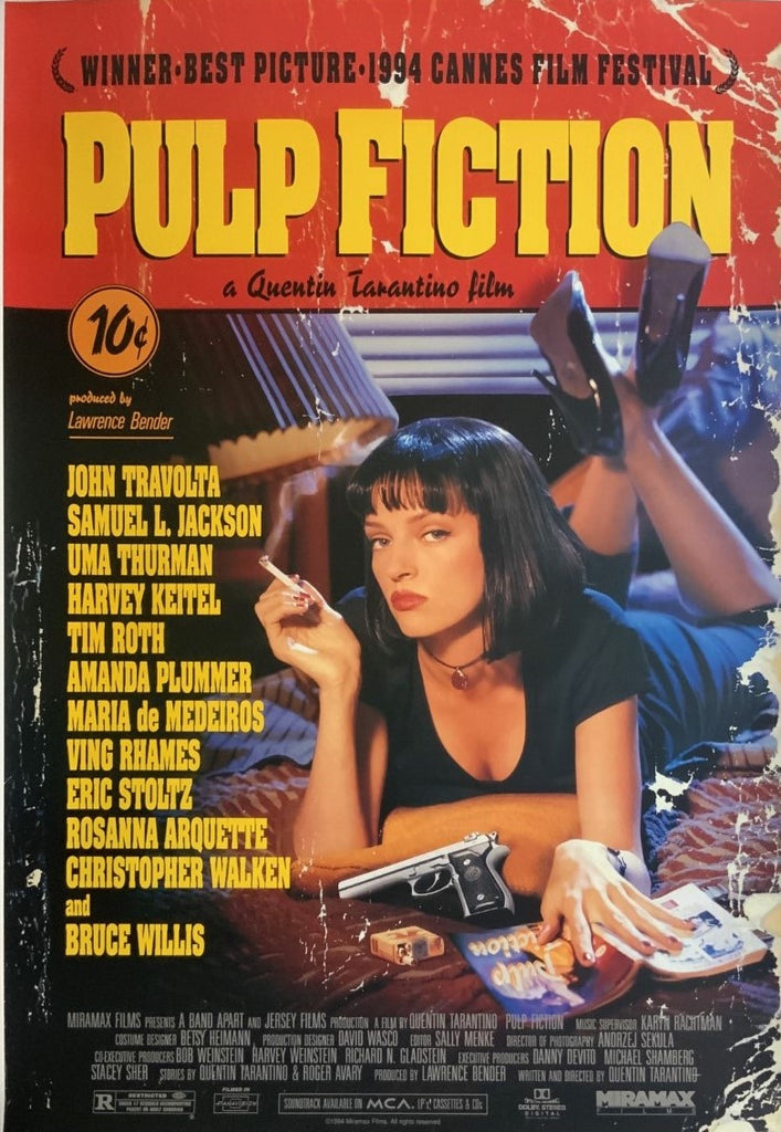 An original movie poster for Pulp Fiction