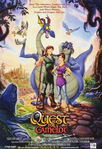 An original movie poster for the film Quest For Camelot by John Alvin
