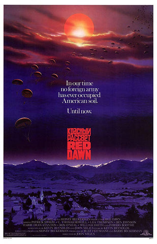 An original movie poster for the film Red Dawn by John Alvin