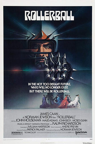 An original movie poster for the film Rollerball