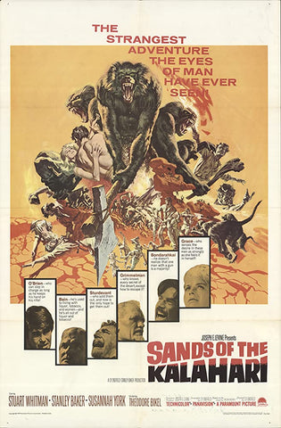 A movie poster by Frank McCarthy for the film Sands of the Kalahari
