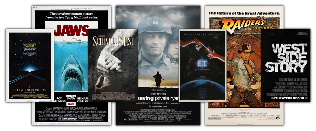 Movie Posters for the films of Steven Spielberg