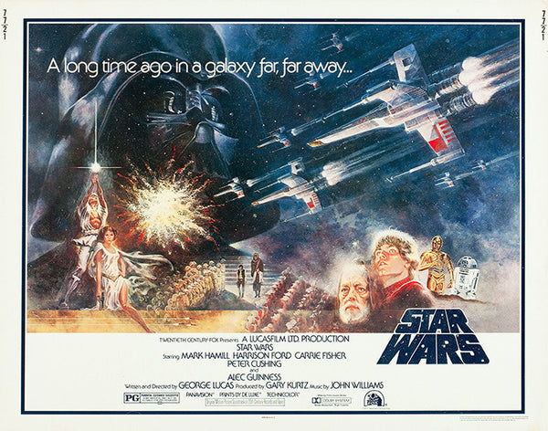 An original half sheet movie poster for the film Star Wars 1977