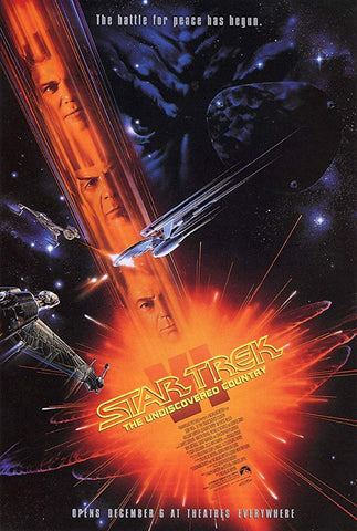 An original movie poster for the film Star Trek VI by John Alvin