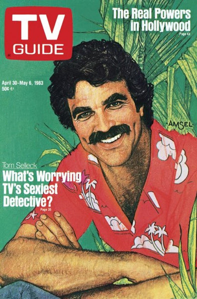 Richard Amsel's cover for TV Guide showing Tom Selleck as Magnum PI
