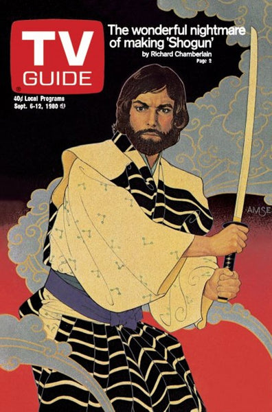 Richard Amsel's artwork for TV Guide showing Richard Chamberlain in Shogun