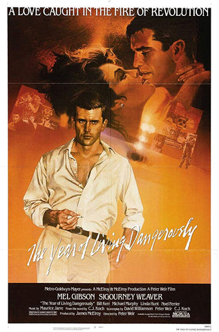 An original movie poster for the film The Year of Living Dangerously