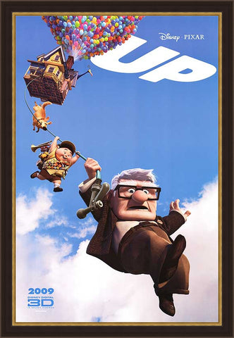 An original movie poster for the Pixar film UP