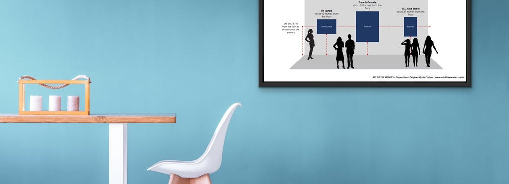 An image of our what height to hang art work Infographic framed and on a wall