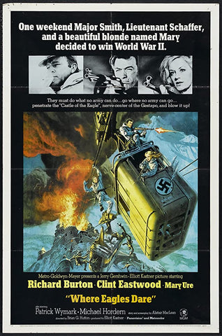 A movie poster by Frank McCarthy for the film Where Eagles Dare