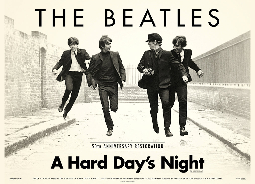 An original movie poster for The Beatles' film A Hard Day's Night