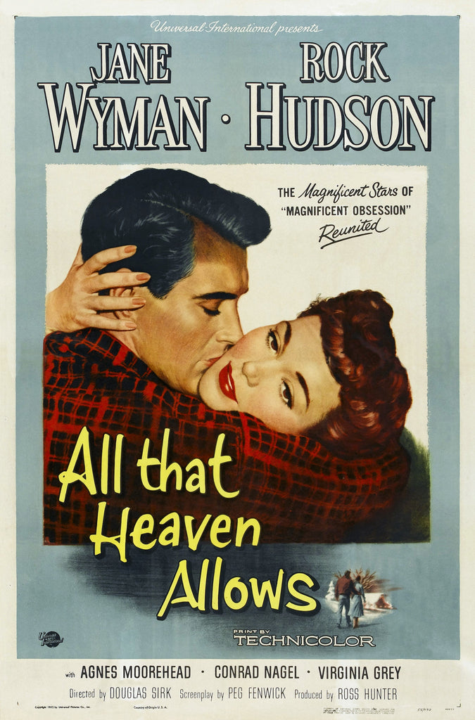 An original movie poster for the film All That Heaven Allows