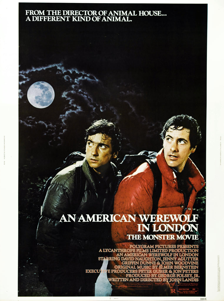 An original movie poster for the film An American Werewolf In London