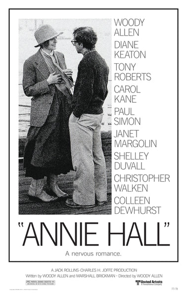 An original movie poster for the Woody Allen film Annie Hall