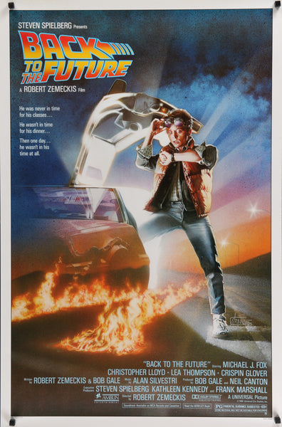 An original movie poster for the film Back To The Future by Drew Struzan
