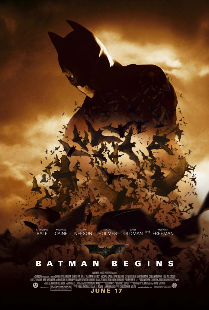 An original movie poster for the film Batman Begins