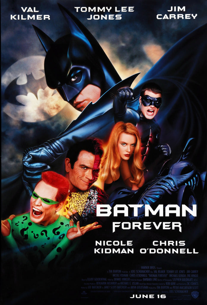 An original movie poster for the film Batman Forever