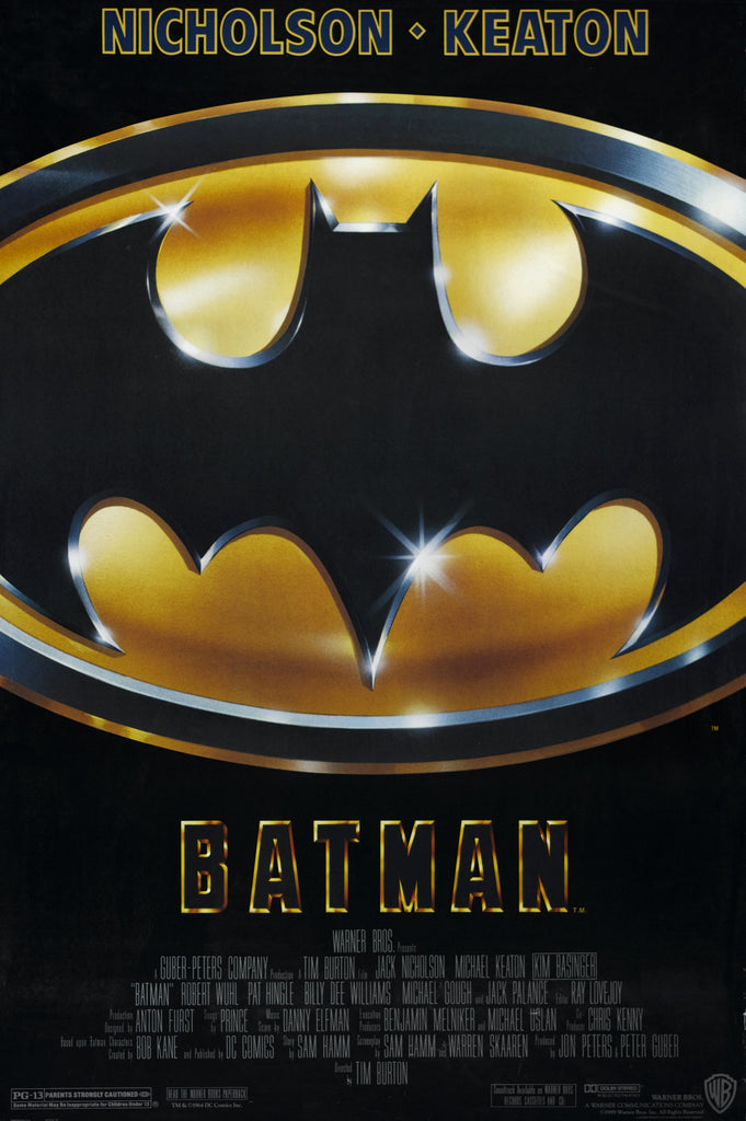 An original movie poster for the Tim Burton film Batman