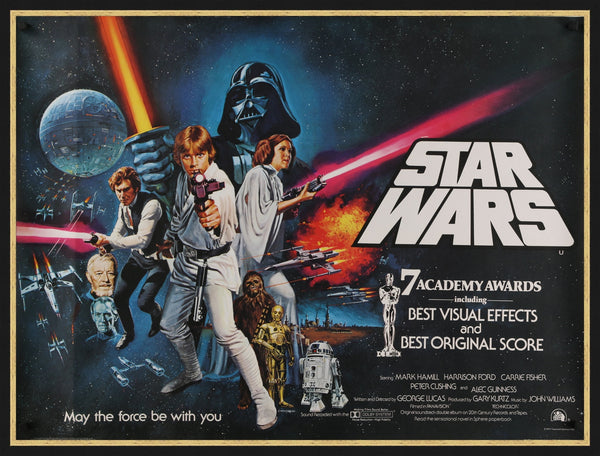 An original movie poster for the film Star Wars from 1977