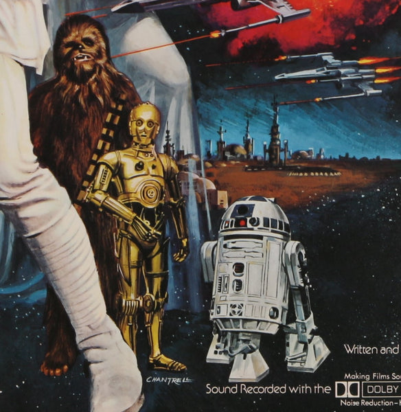 A close up of the Star Wars Style C Quad poster by Tom Chantrell