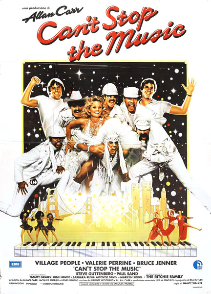An original movie poster for the film Can't Stop The Music