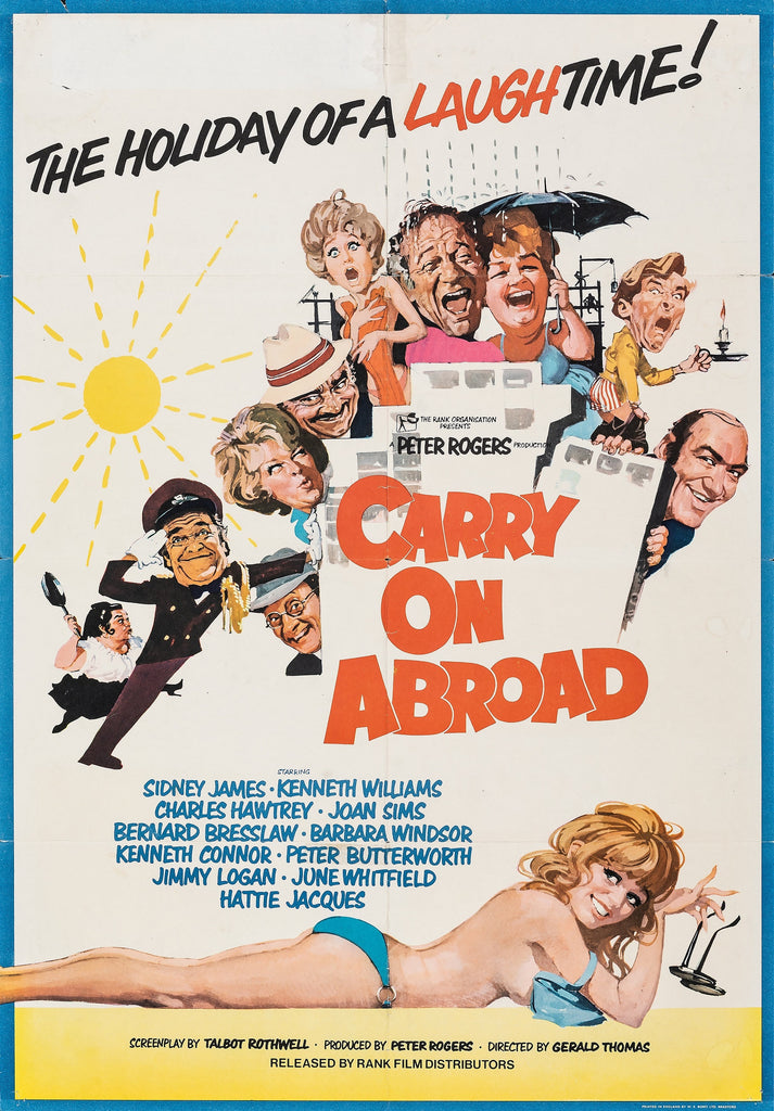 An original movie poster for the film Carry On Abroad