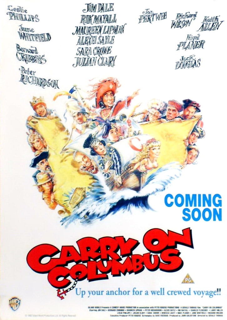 An original movie poster for the film Carry On Columbus