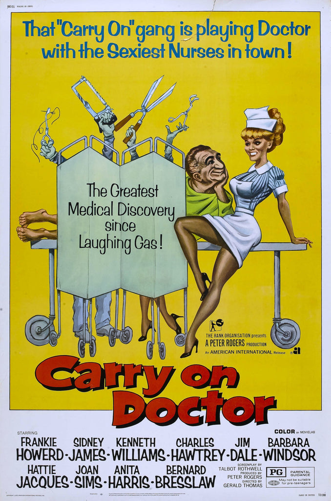 An original movie poster for the film Carry On Doctor