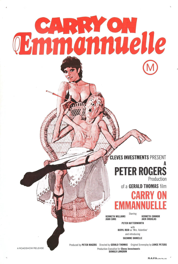 An original movie poster for the film Carry On Emmannuelle