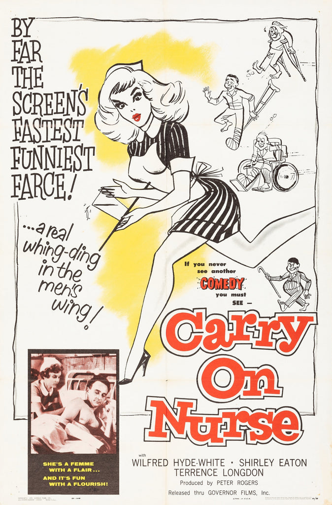 An original movie poster for the film Carry On Nurse