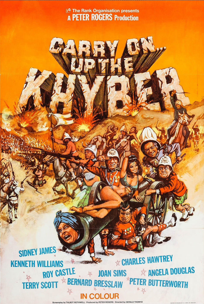 An original movie poster for the film Carry On Up The Khyber