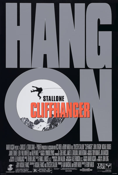 An original movie poster for the film Cliffhanger