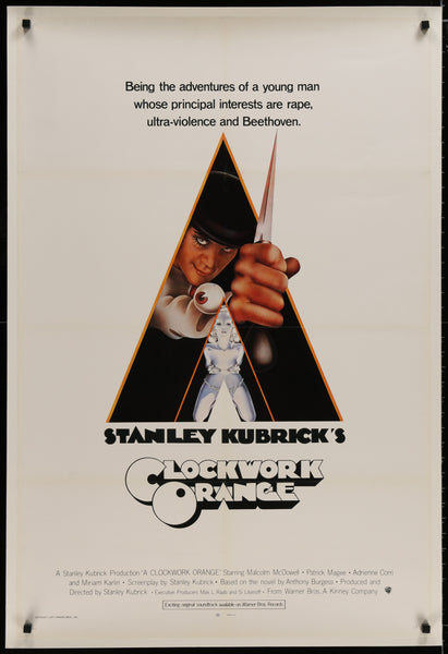 An original movie poster for the film A Clockwork Orange